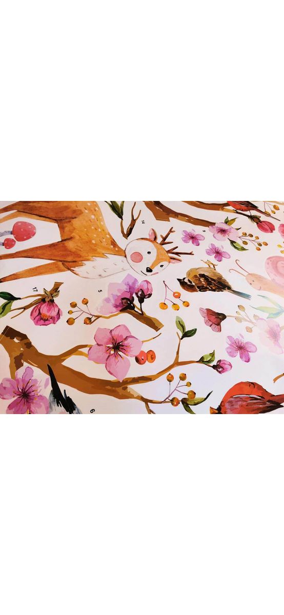 Sticker perete Copac înflorit, Folina, model watercolor, 170 cm înălţime