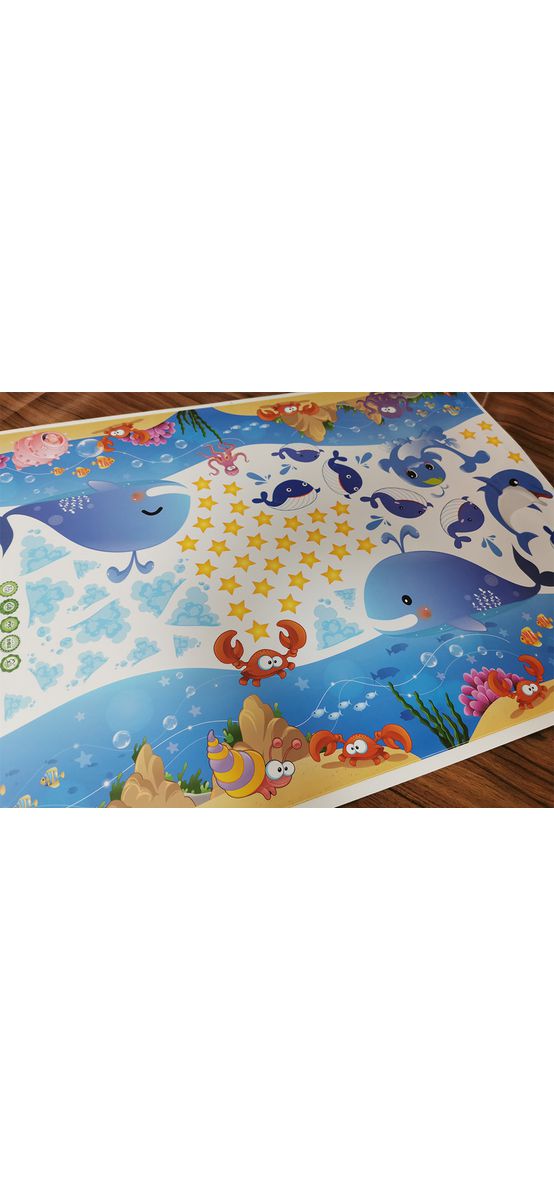 Sticker baie, bordură decorativă cu peisaj marin, 25x140 cm