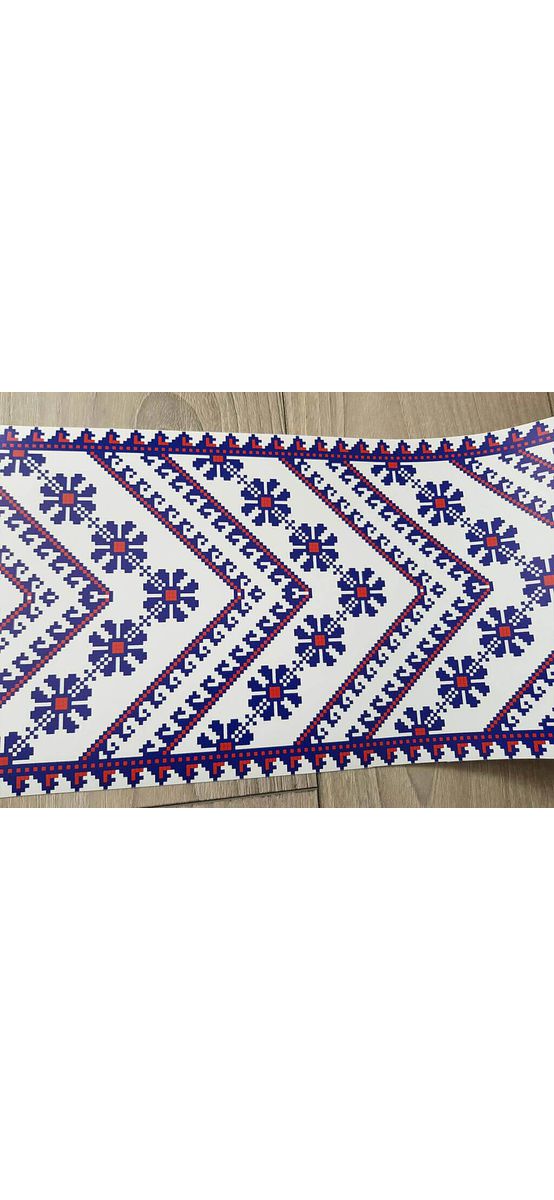 Set 3 Borduri decorative autoadezive, Folina, cu motive tradiţionale româneşti albastre, role de 20x100 cm 