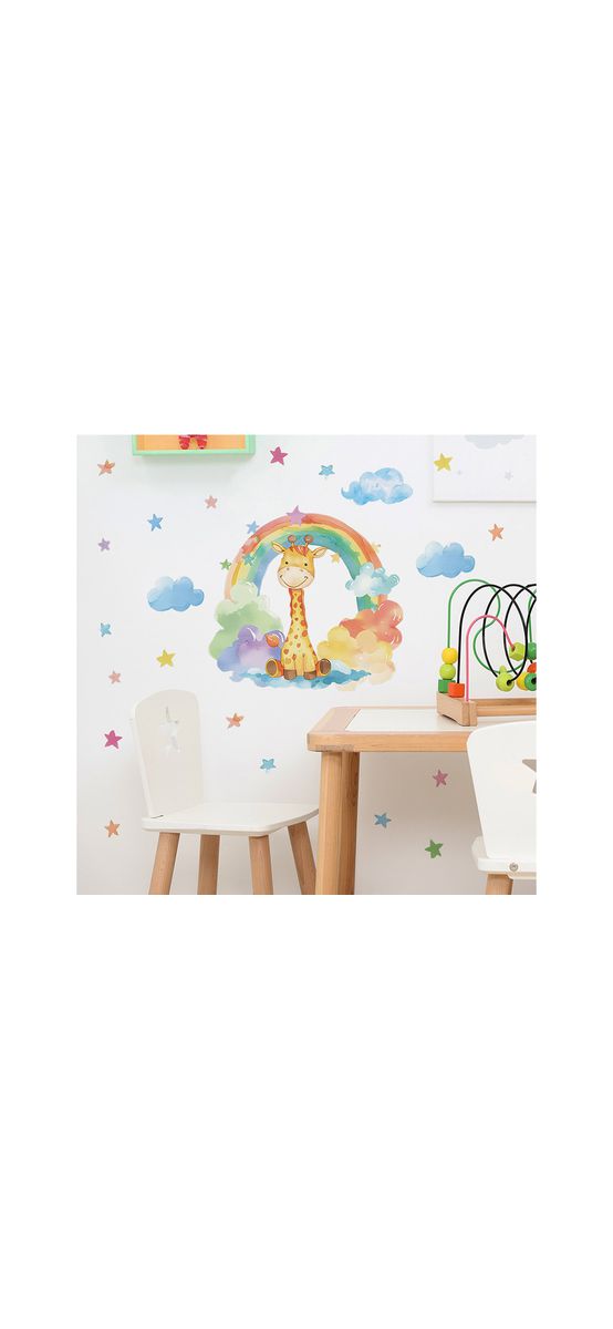 Sticker cameră bebe, Mica girafă, decor perete şi mobilă, 60x40 cm