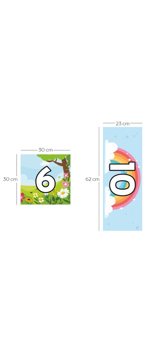 Sticker podea joc șotron, Folina, multicolor, 10 piese, racletă aplicare inclusă