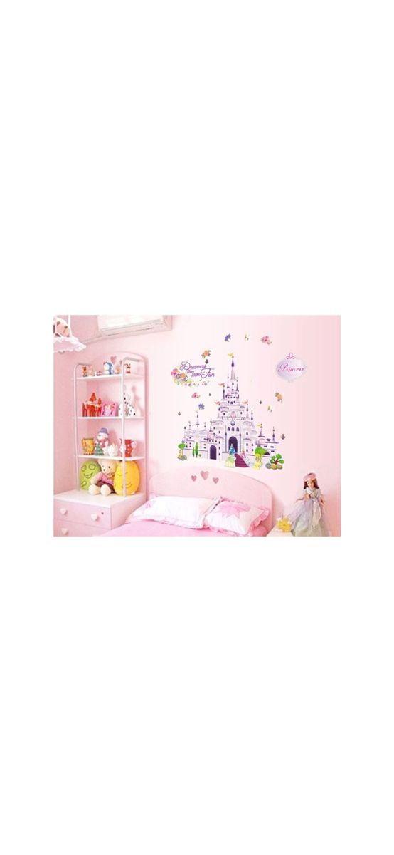 Sticker Castelul Prinţeselor, Folina, pentru copii, multicolor - 90x90 cm