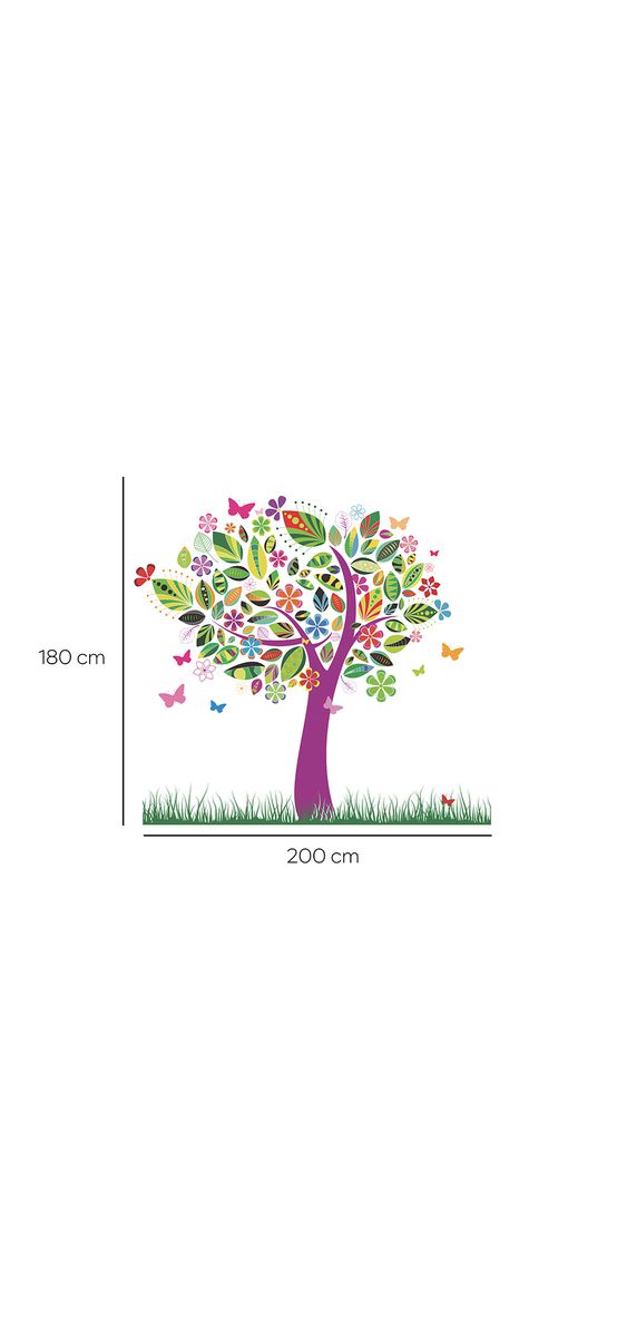 Sticker copac Happy, Folina, autoadeziv, multicolor