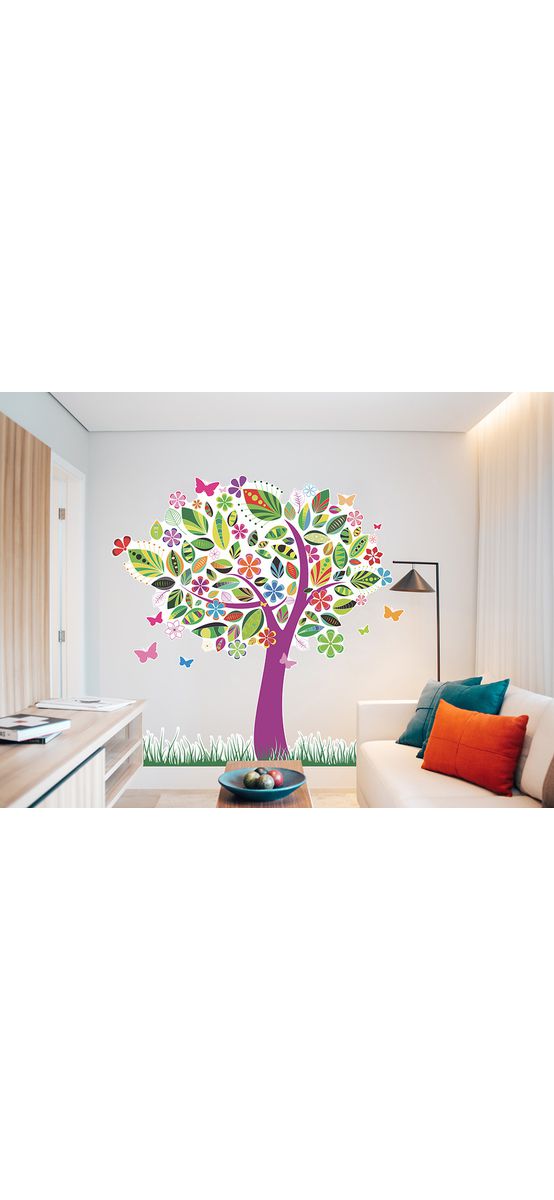 Sticker copac Happy, Folina, autoadeziv, multicolor