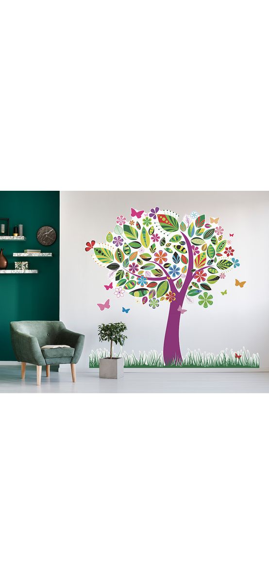 Sticker copac Happy, Folina, autoadeziv, multicolor