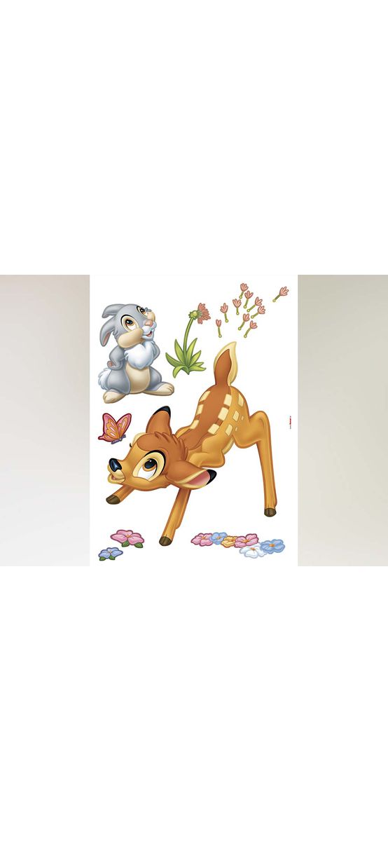 Sticker cameră copii cu Bambi şi Bocănilă, Komar, multicolor- planşă de 50x70 cm