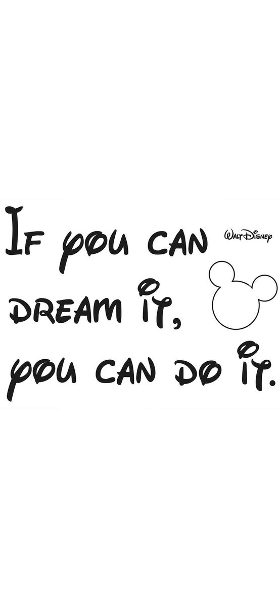 Sticker mesaj motivaţional Disney You can do it, Komar, negru