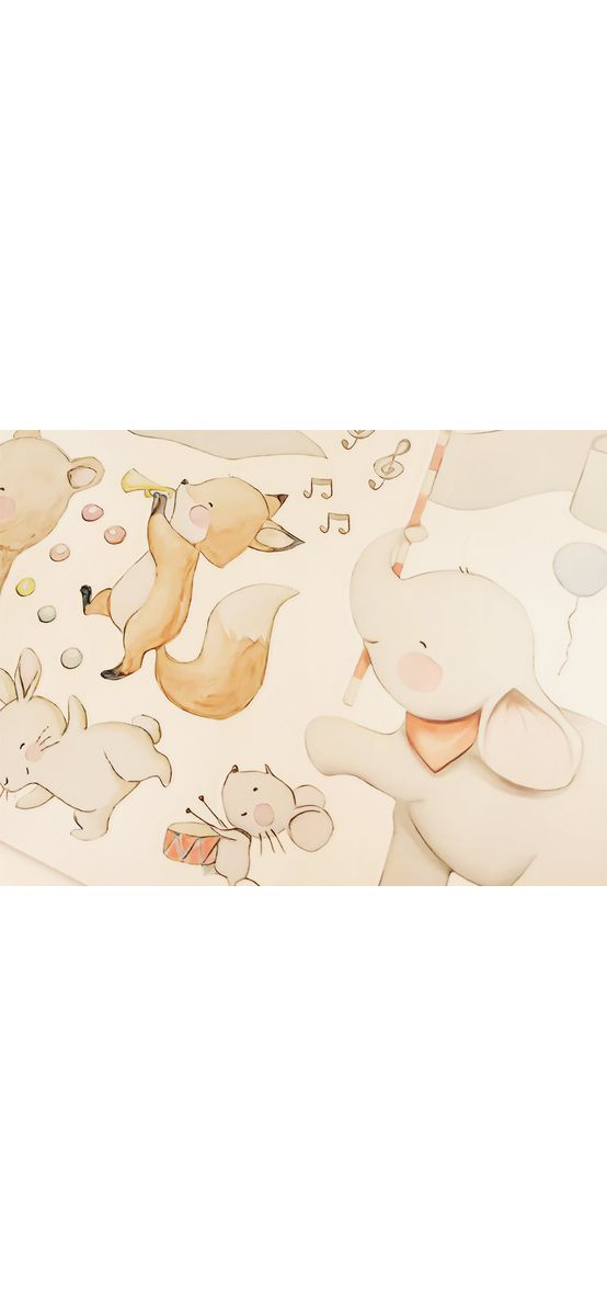 Stickere copii, Folina, fanfara animalelor, 30x50 cm