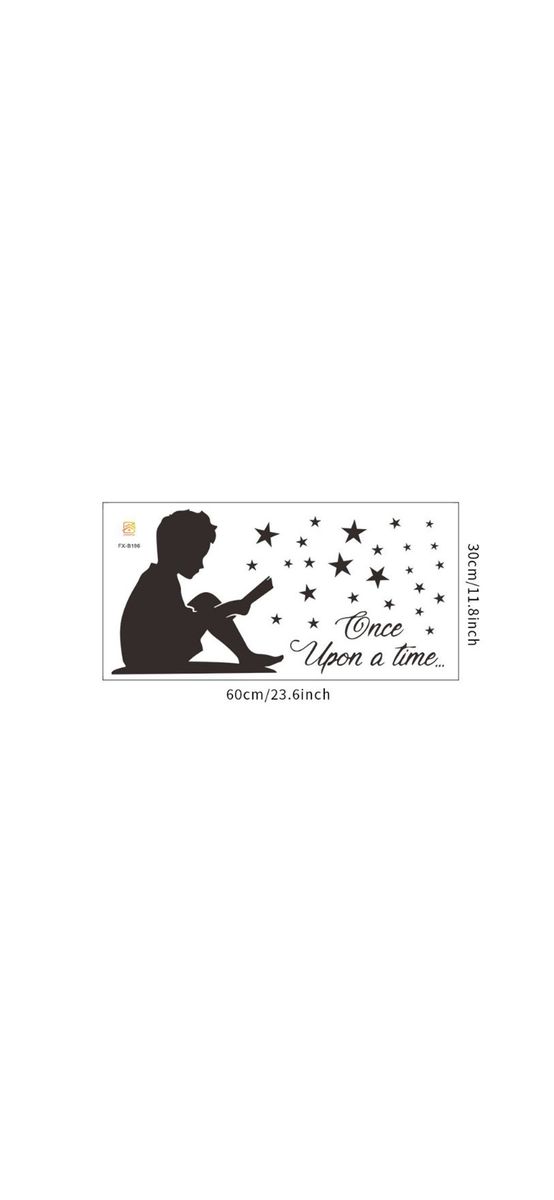 Sticker copii Once upon a time, negru, 25x55 cm