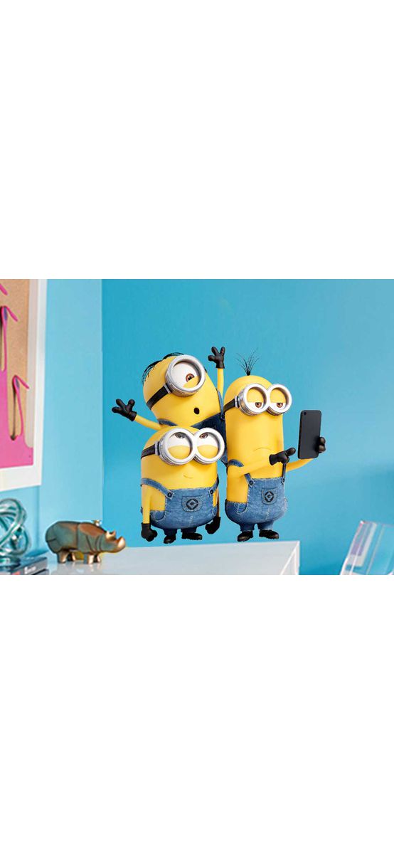 Sticker Minioni Selfie&Run, Imagicom, autoadeziv, pentru copii