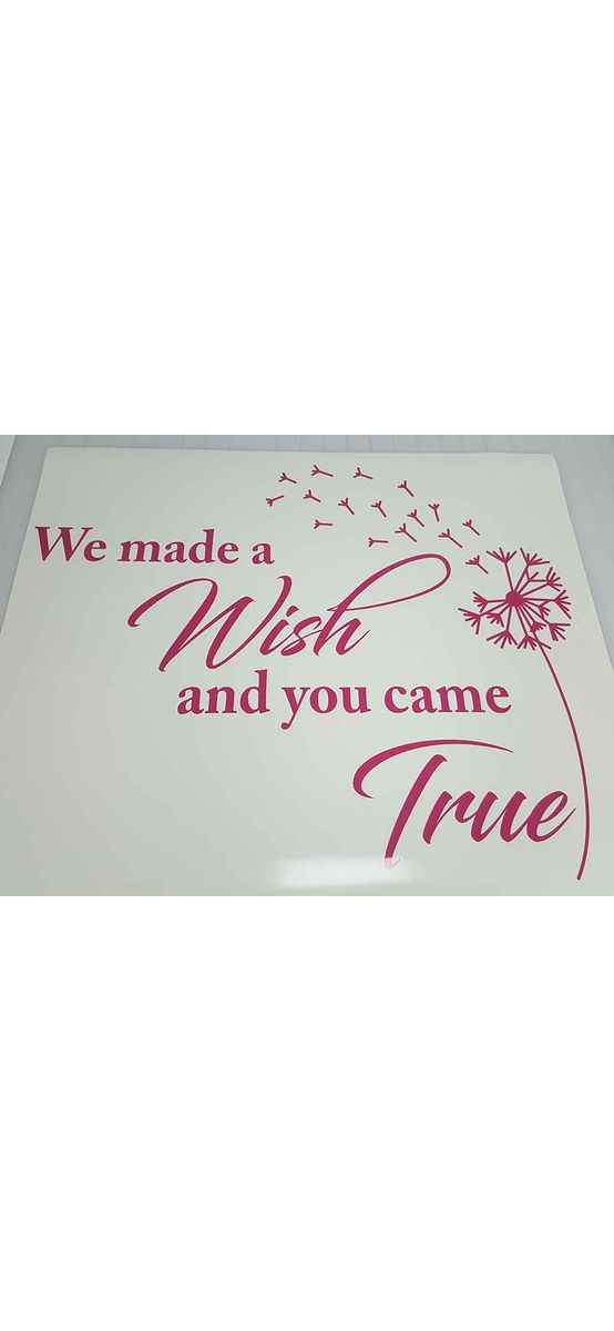 Sticker copii Wish, Folina, autoadeziv, magenta, racletă de aplicare inclusă.