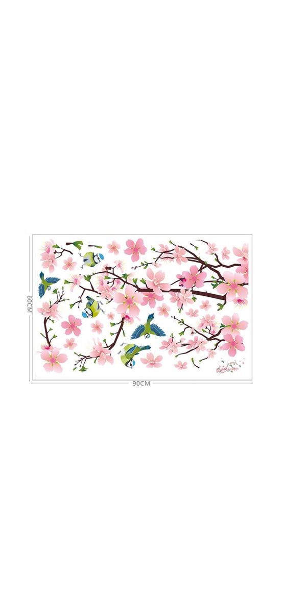 Stickere flori, Folina, creangă înflorită şi păsări, 70x130 cm