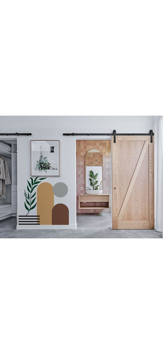 Sticker decorativ bohemian abstract, compus din 8 elemente cu aplicare independentă, Folina, racletă inclusă