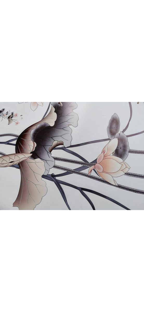 Stickere flori, Folina, decor floral bej 50x110 cm