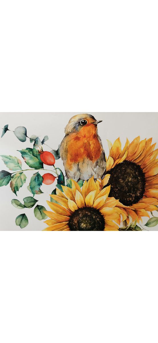 Sticker decor cu floarea soarelui, 45x37 cm