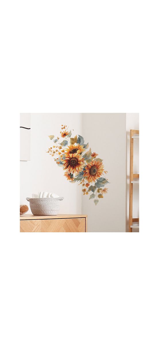 Sticker floarea-soarelui, decor pentru perete şi mobilă, 30x60 cm