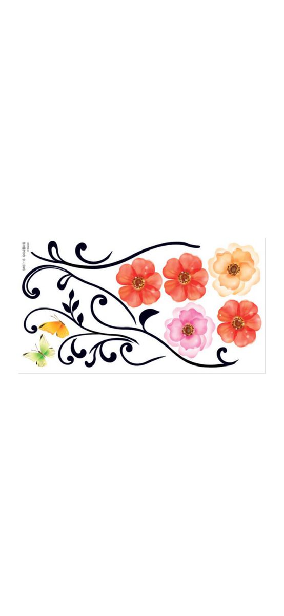 Sticker decorativ Clara, Magicfix, imprimeu floral, multicolor