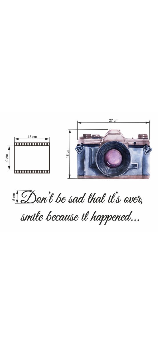 Sticker decorativ pentru perete cu citat și rame foto, Folina, multicolor