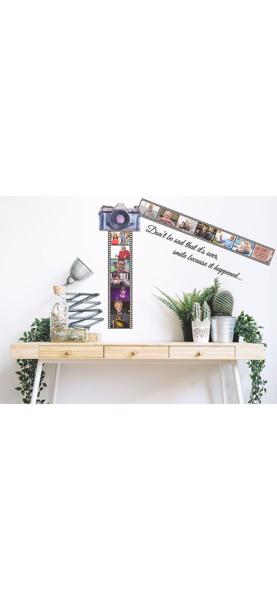 Sticker decorativ pentru perete cu citat și rame foto, Folina, multicolor