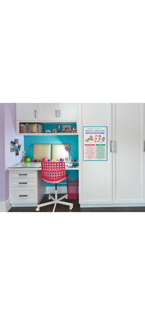Sticker Minte creață, Folina, pentru copii, colorat, 59x42 cm A2, racletă de aplicare inclusă