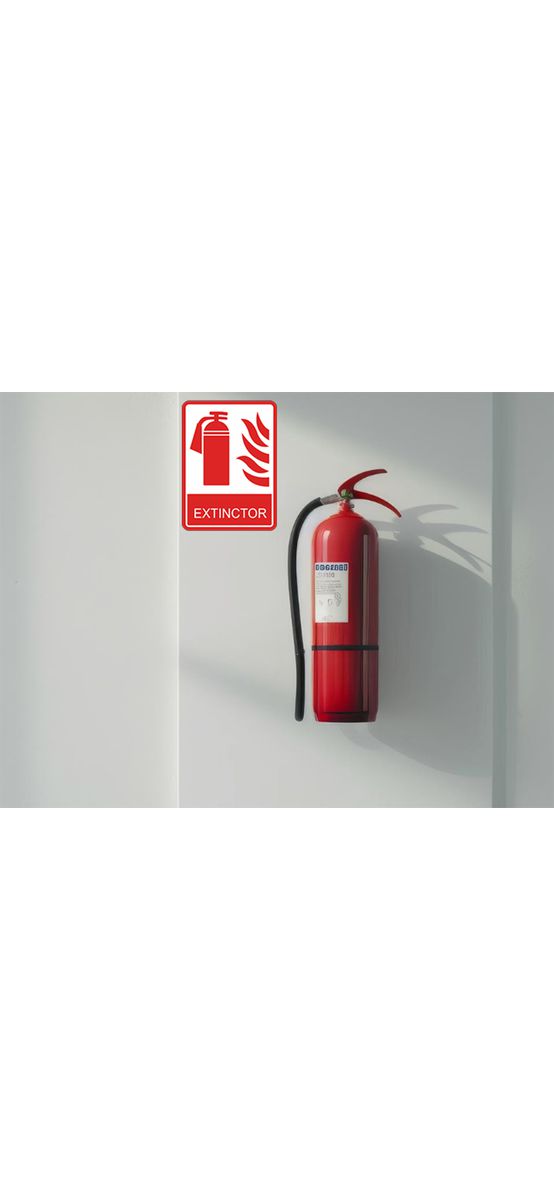 Sticker Avertizare „Extinctor” – Siguranță și Vizibilitate în Situații de Urgență