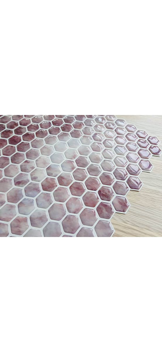 Faianţă autoadezivă 3D Smart Tiles Elissa, Folina, mozaic mov, set faianță 10 bucăţi