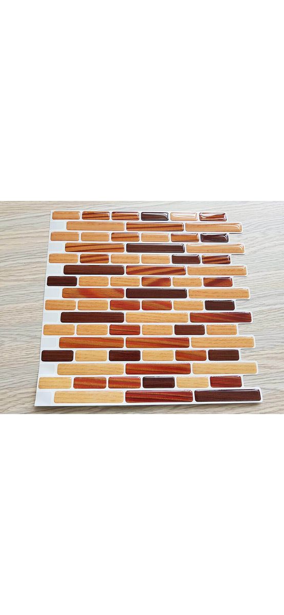 Faianţă autoadezivă 3D Smart Tiles Cruz, Folina, nuanțe de maro, set faianță 10 bucăţi