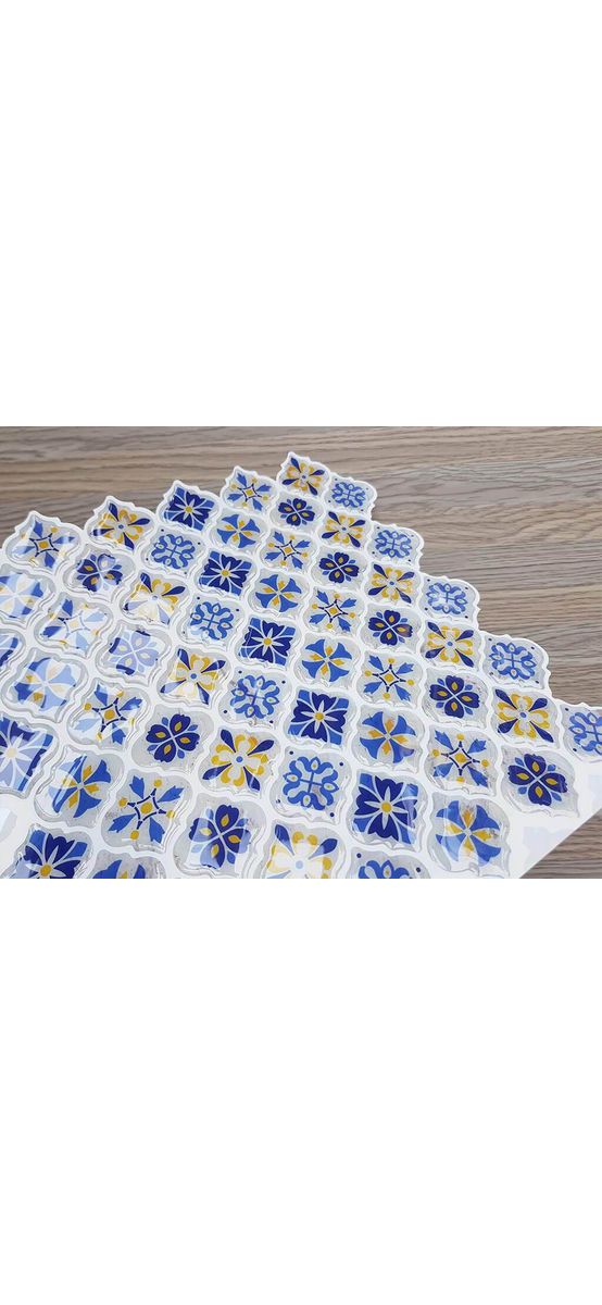 Faianţă 3D Smart Tiles, Damasc Emilia, Folina, model rustic albastru - set faianță 10 bucăţi