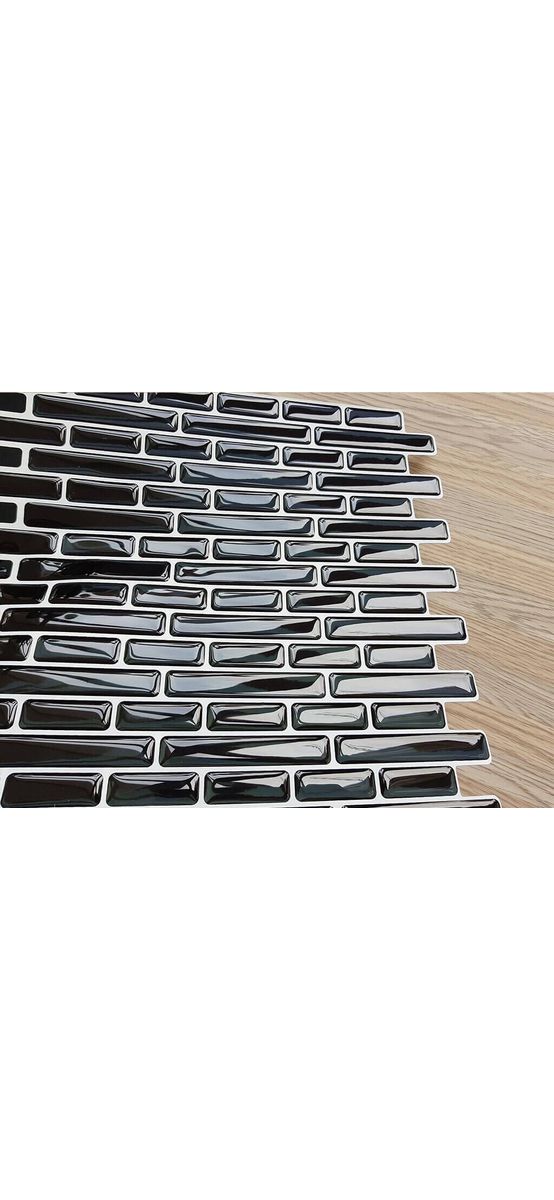 Faianţă autoadezivă 3D Smart Tiles Ania, Folina, mozaic negru, set faianță 10 bucăţi