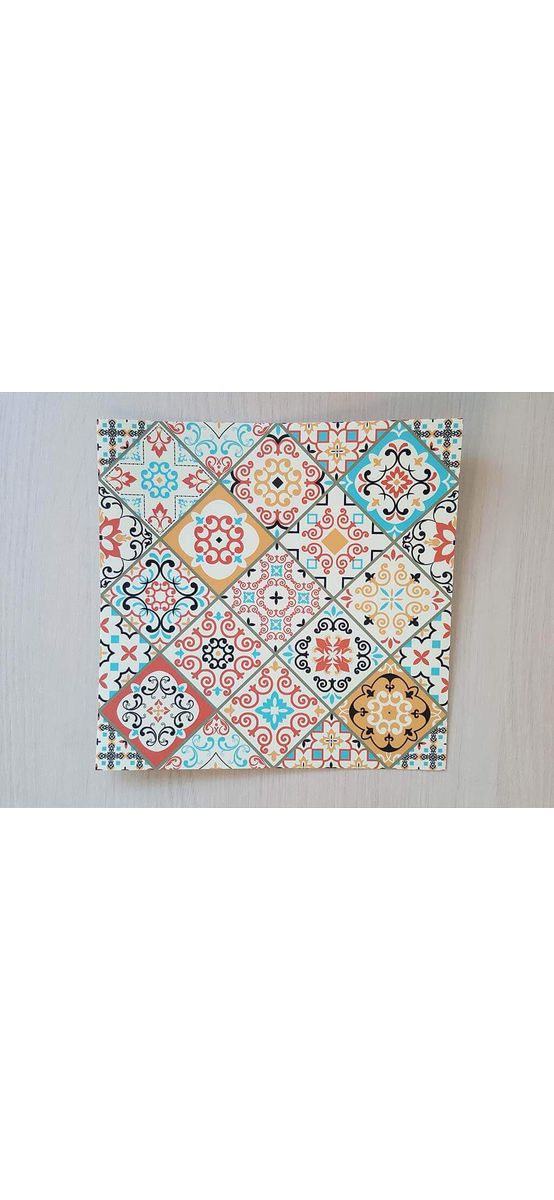 Set 6 stickere faianţă Sole, Folina, model patchwork colorat, 20x20 cm