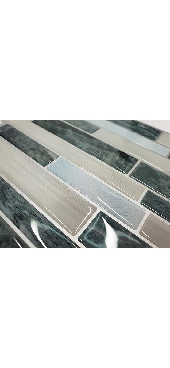 Faianţă autoadezivă 3D Smart Tiles, Folina, model gri Grayson - set 10 bucăţi