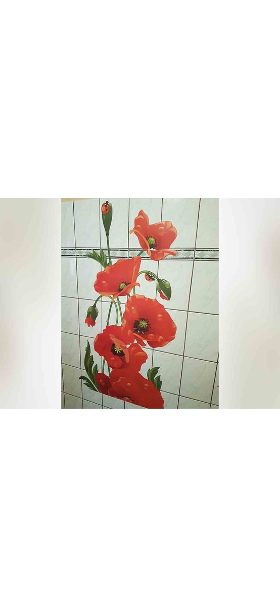 Sticker perete Floare de Mac, Folina, model floral, multicolor,75 x 150 cm