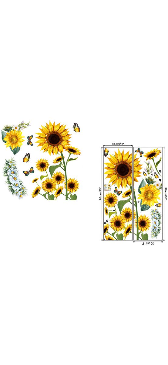 Sticker floarea soarelui, Folina KSY107, 100 cm înălţime