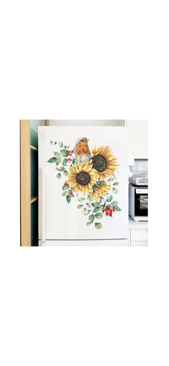 Sticker decor cu floarea soarelui, 45x37 cm