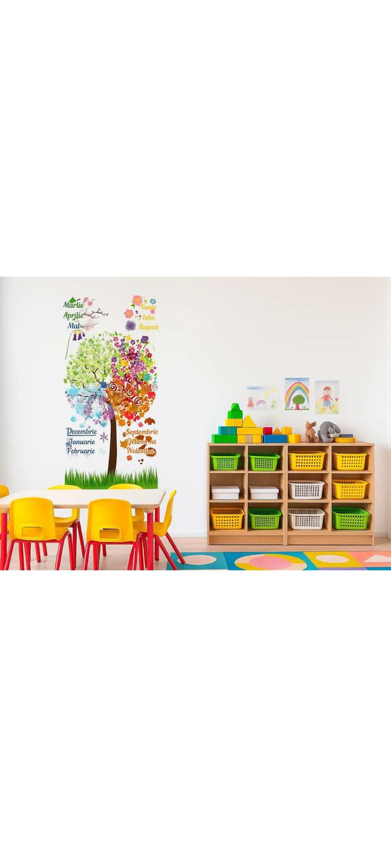 Sticker grădiniță Copacul anotimpurilor, Folina, multicolor, 200x95 cm