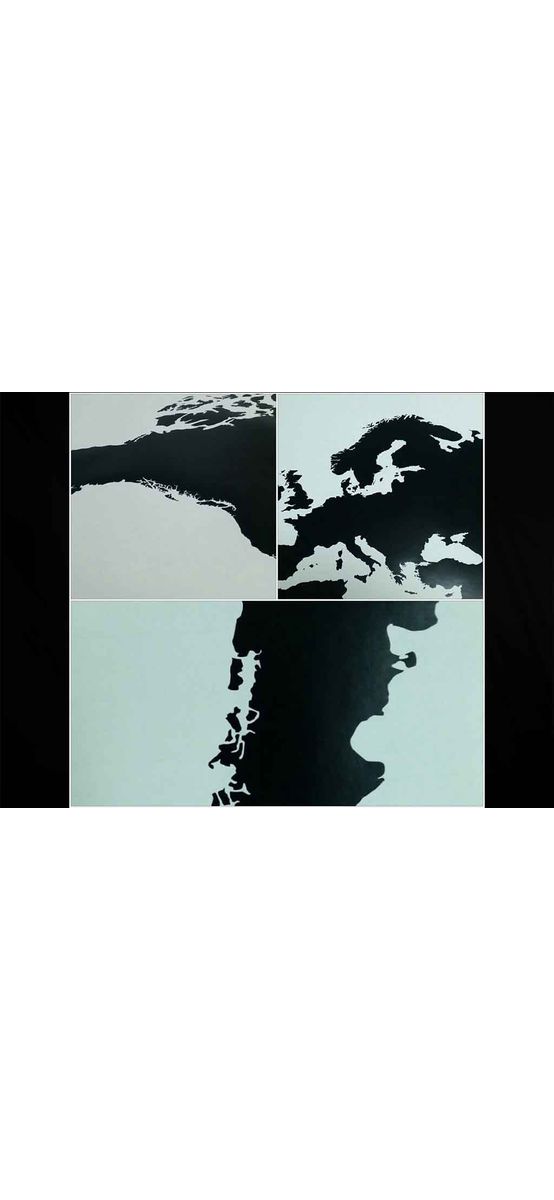 Sticker Harta lumii, Folina, negru, planșă mare de 100x200 cm, racletă de aplicare inclusă