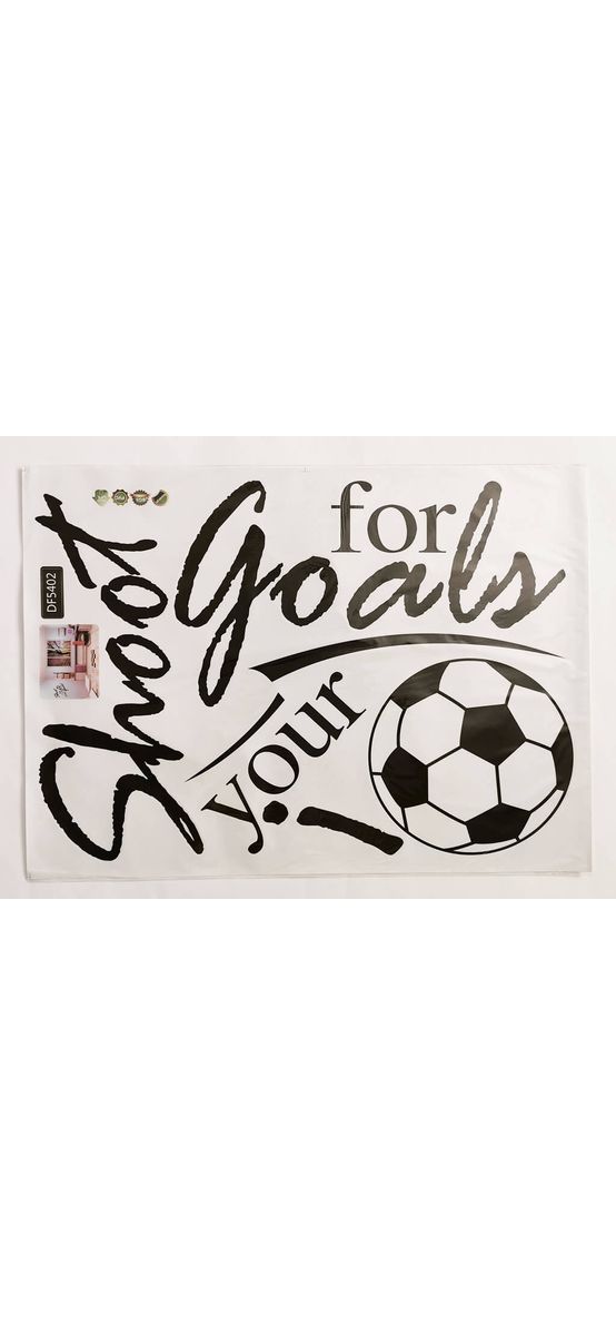 Sticker Minge de fotbal, Folina, cu mesaj motivaţional, negru