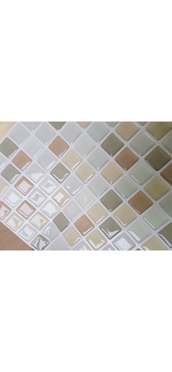 Faianţă autoadezivă 3D Smart Tiles, Folina, mozaic bej, set faianță 10 bucăţi