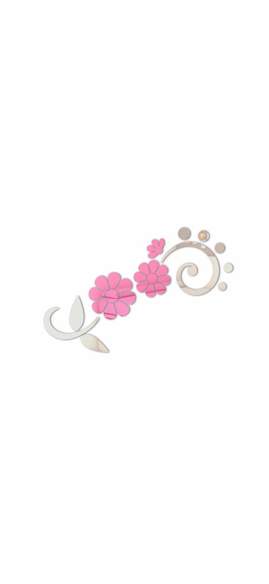 Decoraţiune perete Daisy, Folina, culoare oglindă roz, dimensiune decorațiune 100x70 cm