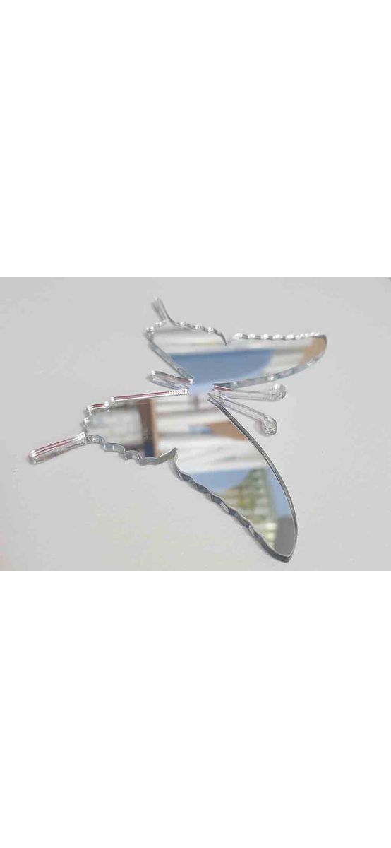 Stickere oglindă, Folina, fluturi argintii, set cu 3 bucăţi