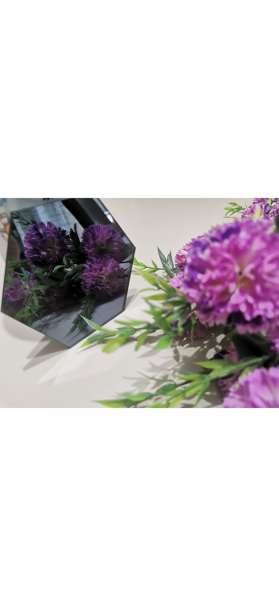 Set 10 stickere oglindă Hexagon, decoraţiune din oglindă acrilică fumurie, 10x12 cm