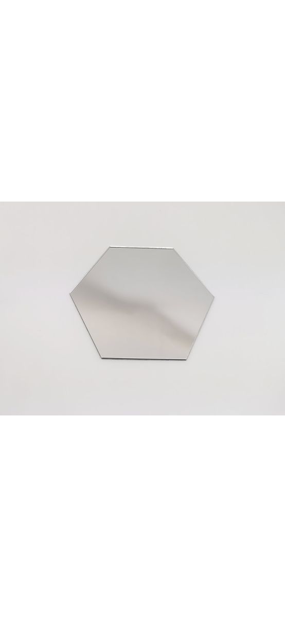 Set 3 stickere oglindă Hexagon, Folina, decoraţiune din oglindă acrilică argintie, 28x24 cm