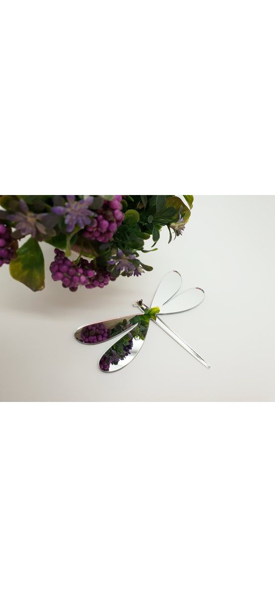 Set 4 stickere oglindă Libelule, decorațiuni din oglindă acrilică argintie