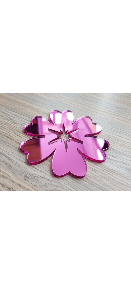 Decoraţiune oglindă Vază cu flori, Folina, culoare roz, dimensiune oglindă 1 m