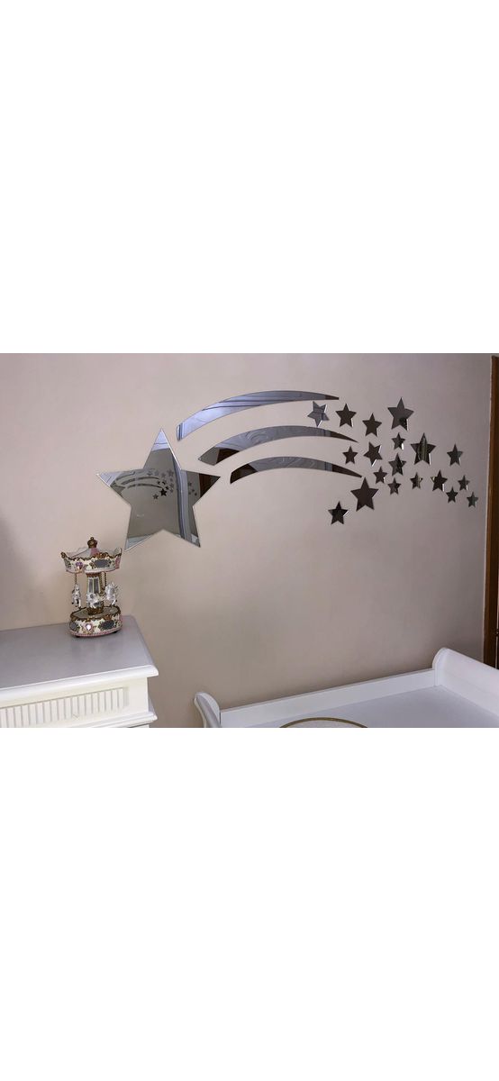 Stickere oglindă, Folina, Steluţe Wish argintii, set 23 stickere