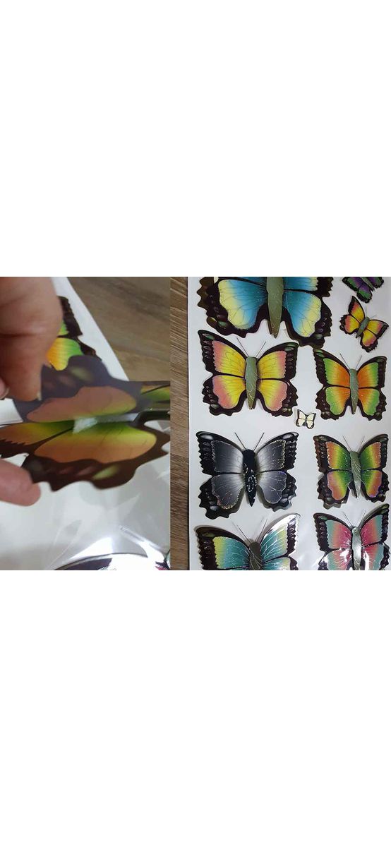 Sticker 3D Fluturi Papillon, Folina, multicolor, set 9 bucăți