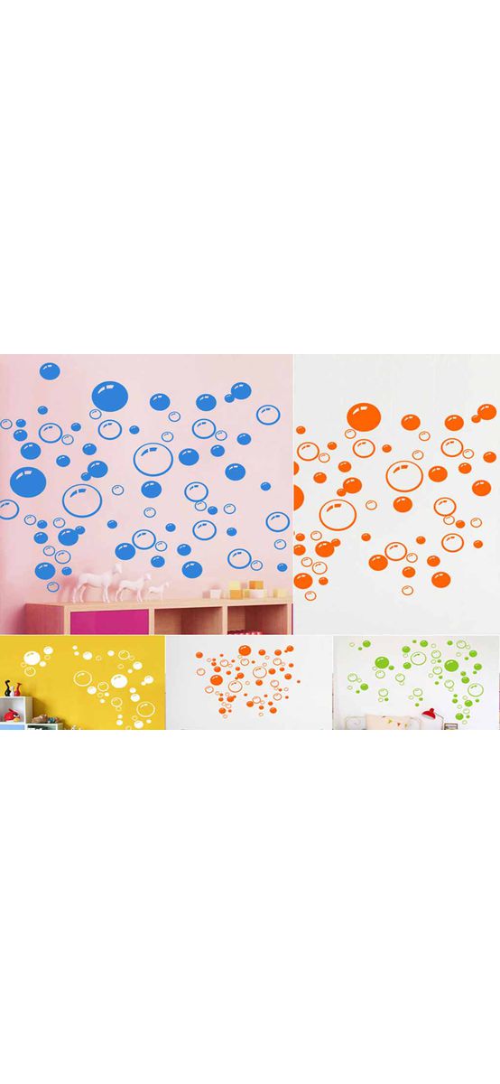 Sticker perete Bubbles, Folina, în formă de cercuri și buline, set 50 bucăți