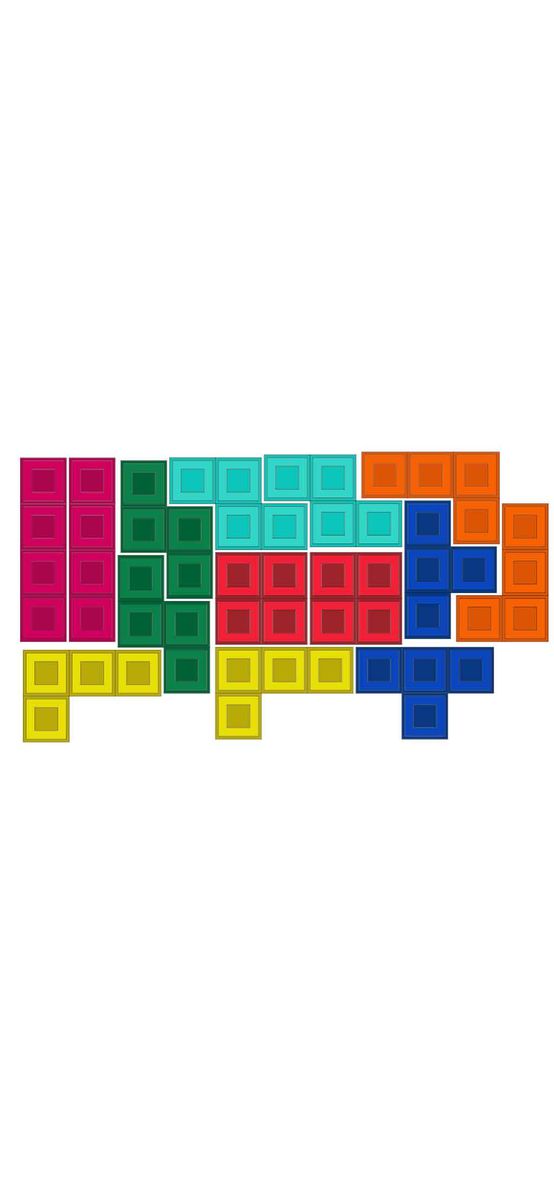 Sticker perete Tetris, Folina, autoadeziv, multicolor
