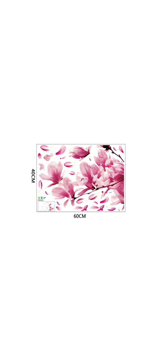 Sticker floral, Folina, magnolie roz