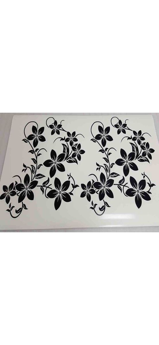 Sticker perete Dora, Folina, decor floral, negru